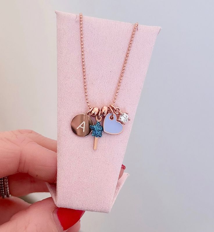 COLLANA BACCHETTA MAGICA CUORE E PUNTO LUCE
