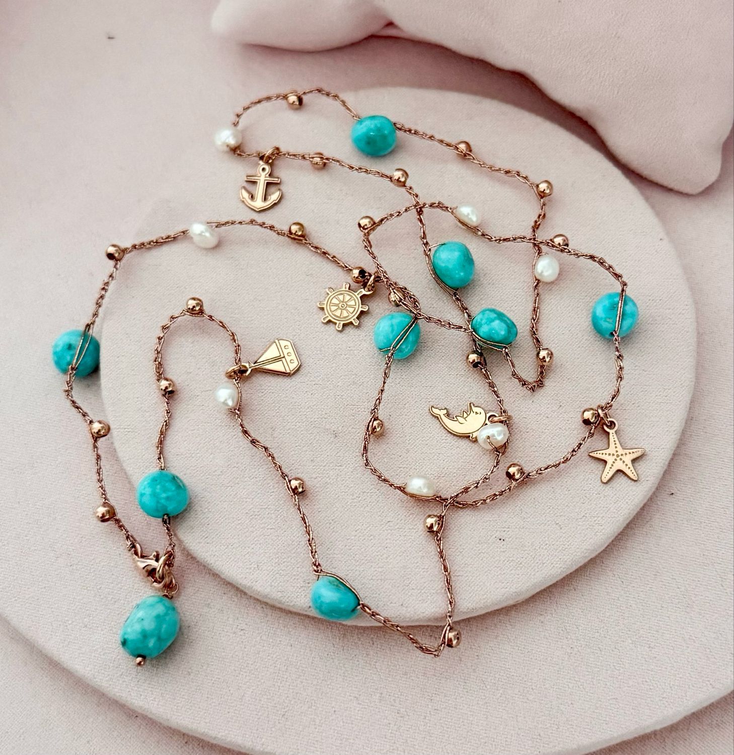 COLLANA MULTICHARMS TURCHESE