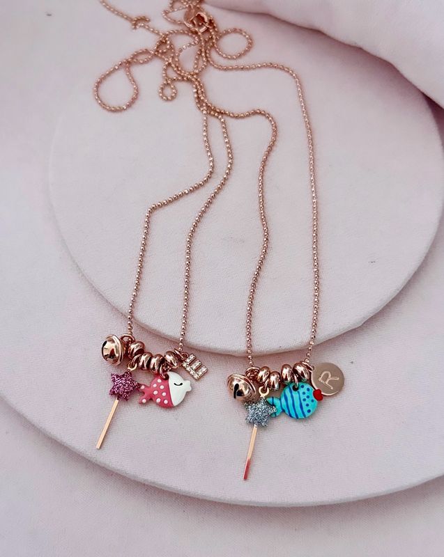 COLLANA BACCHETTA E PESCIOLINO