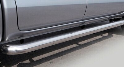 Max Rock Rails / Side Bars in Polished Silver - Toyota Hilux Double Cab