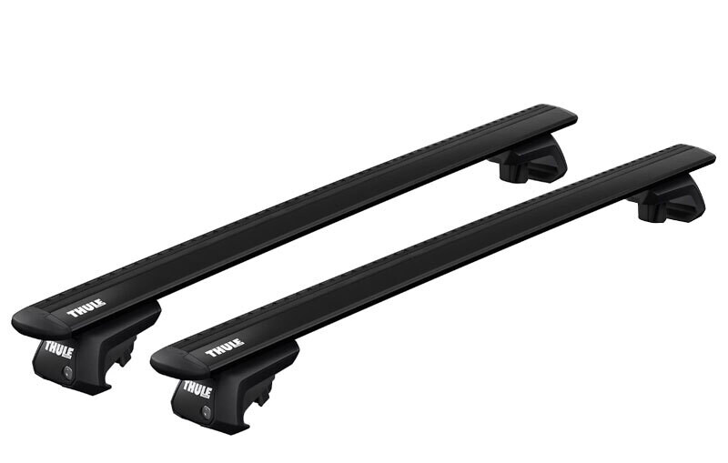 Thule WingBar Evo Black Roof Bars - Nissan Navara NP300 Double Cab (D23) 16+ pick up with Roof Rails