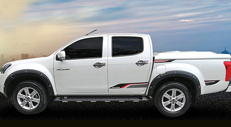 TS Autoshop Black X-Series Front & Rear Sticker Decal Set For Isuzu D-Max 2DR/4DR Truck (2012-2015)