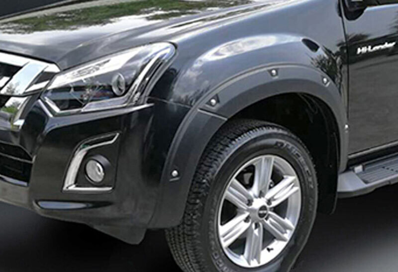Max Wheel Arch Extensions with Bolts - Isuzu D-Max 2017-2020: Black textured finish