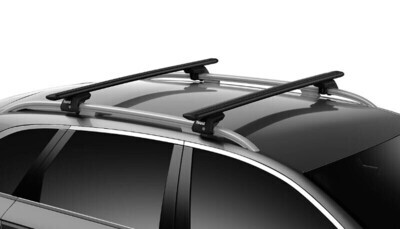 Thule WingBar Evo Black Roof Bars - Isuzu D-Max 2012-20 pick up with Roof Rails