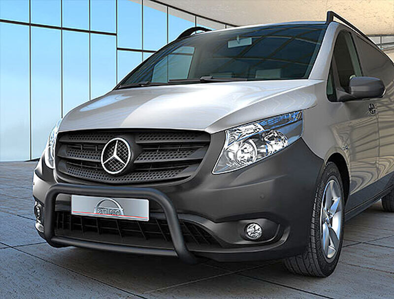 Antec EU-Front A-Bar 60 mm with Pipe in Black - Mercedes Vito 2014+