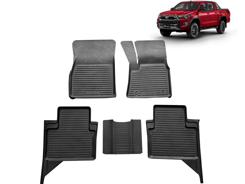 EVA Rubber Floor Mats 5pc Set - Toyota Hilux 16+ Double Cab