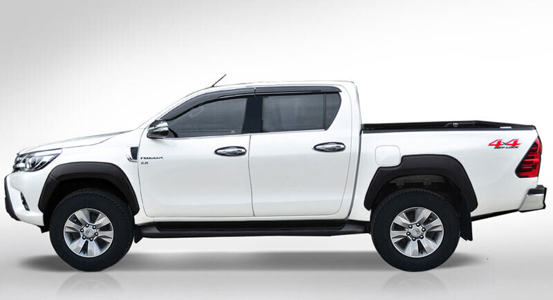 Max Wheel Arch Extensions - Toyota Hilux 2016+: Black textured finish