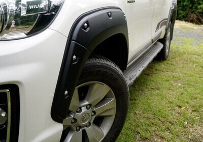 Max Wheel Arch Extensions with Bolts - Toyota Hilux 2016+: Black textured finish
