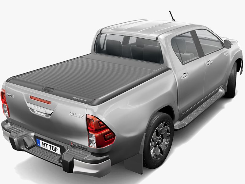 Mountain Top Roll Black Aluminium Roller Shutter Tonneau Cover - Toyota Hilux Double Cab