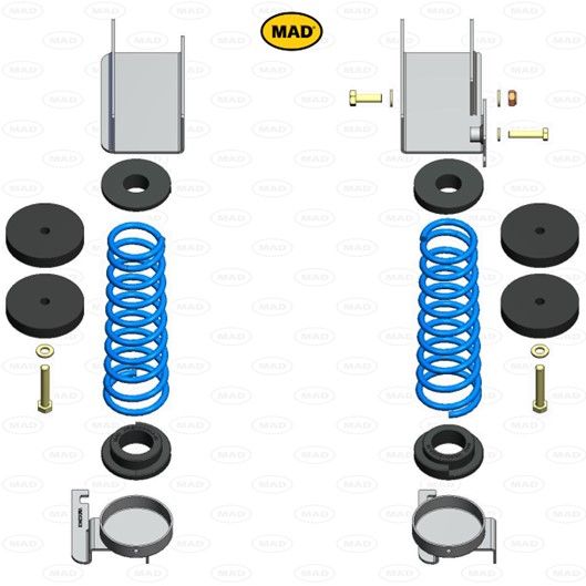 MAD Suspension Auxiliary Coil Springs VOLKSWAGEN Amarok T1A. T1B