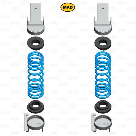 MAD Suspension Auxiliary Coil Springs VOLKSWAGEN Caddy III. 2K