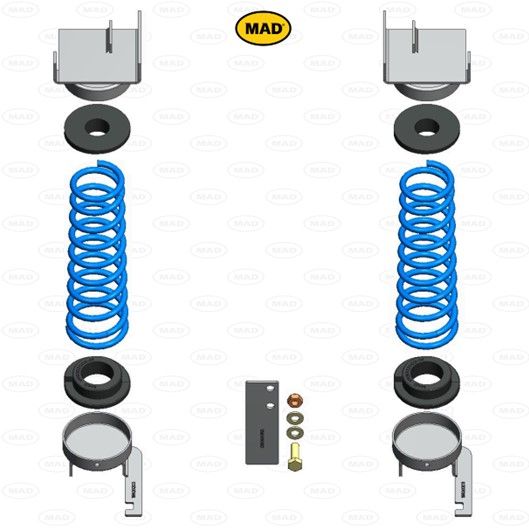 MAD Suspension Auxiliary Coil Springs FORD Tourneo Connect P65. P70. P80