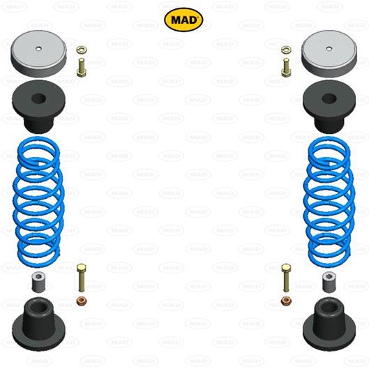 Mini One Rear Springs MAD Suspension Auxiliary Coil Springs DODGE Mini Ram GS