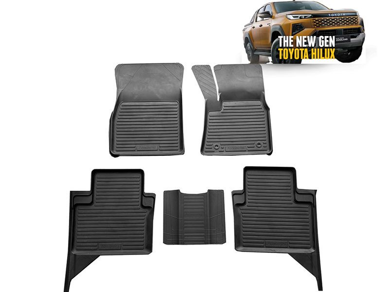 EVA Rubber Floor Mats 5pc Set - Toyota Hilux 26+ Double Cab