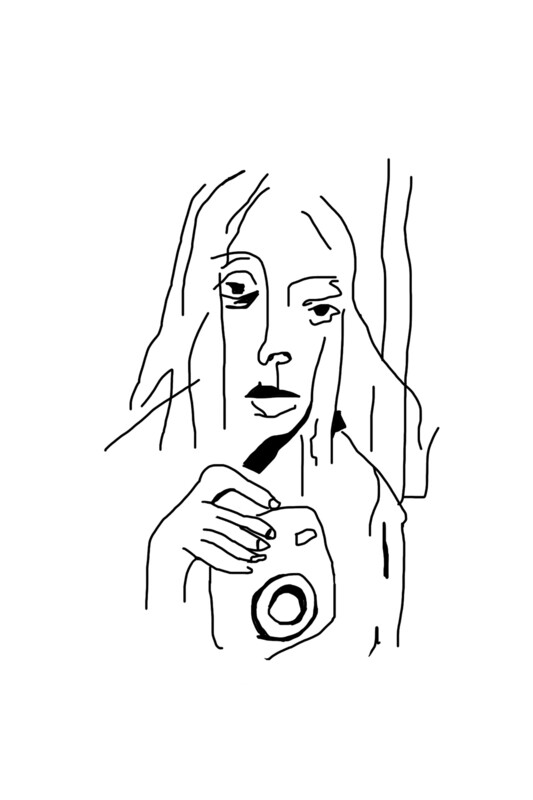 &#39;abstract portrait&#39; drawing - giclée print