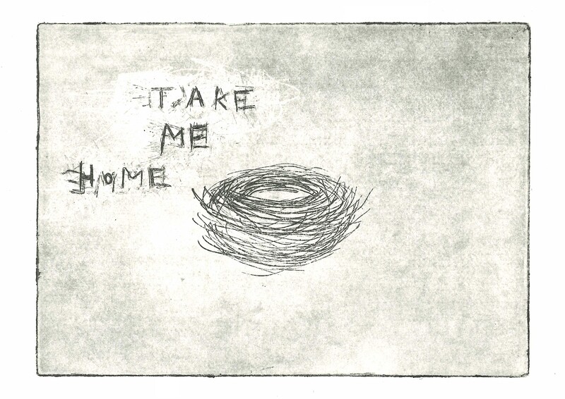 &#39;take me home&#39; etching - giclée print
