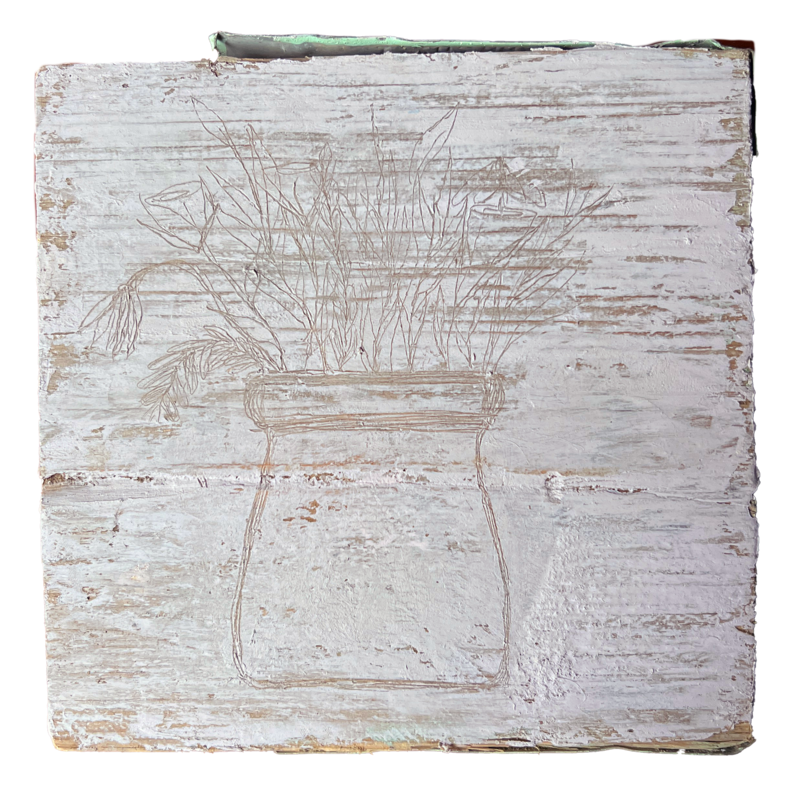 &#39;august bouquet&#39; (2023) - original painting on scaffold board