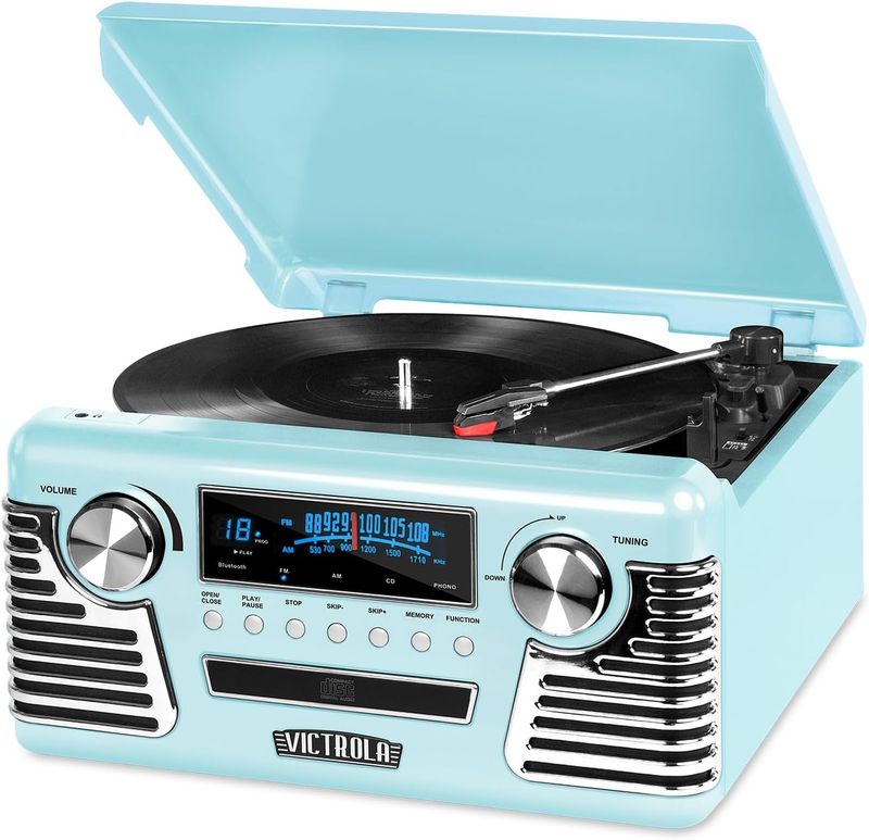 Tocadisco Haley Marca Victrola Turquesa