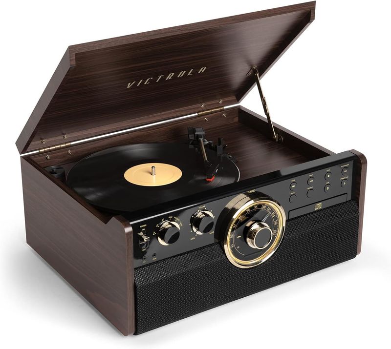 Tocadisco Empire Mid-Century Marca Victrola Espresso