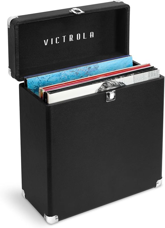 Estuche de almacenamiento para discos de vinilo Victrola - Negro