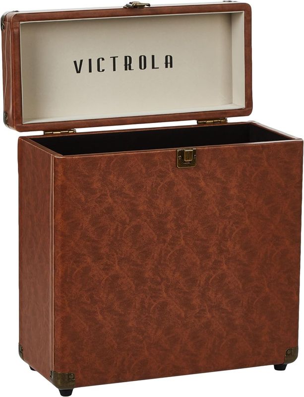 Estuche de almacenamiento para discos de vinilo Victrola - Marrón