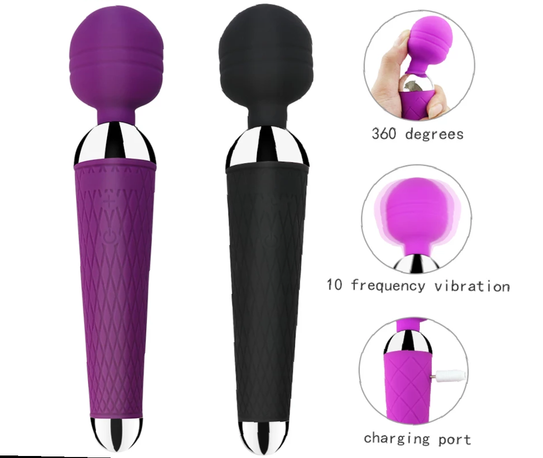 Rechargeable vibrator in three different colors