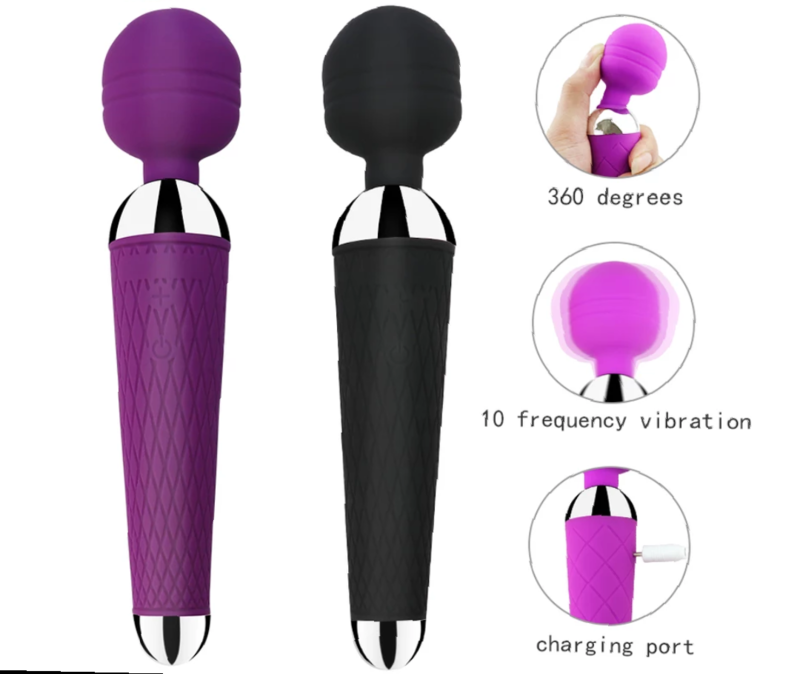 Rechargeable vibrator in three different colors