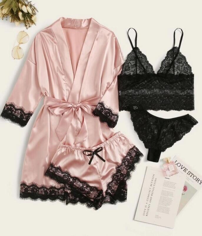 4 pcs Ice silk lingerie