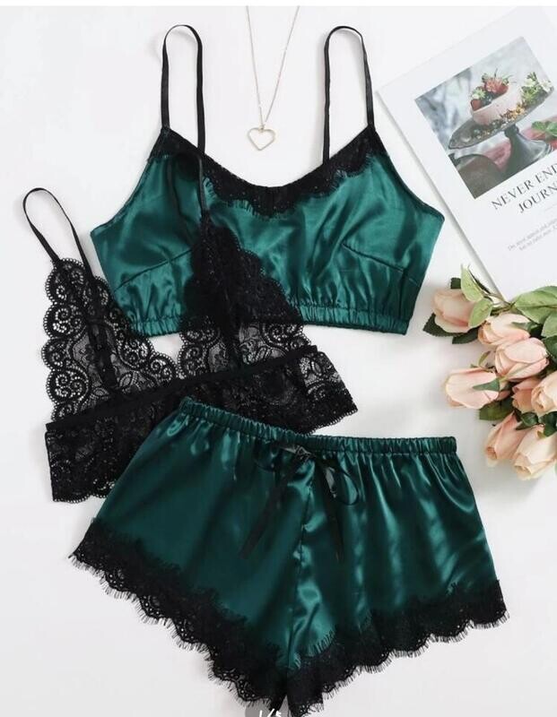 3 pcs trim satin set
