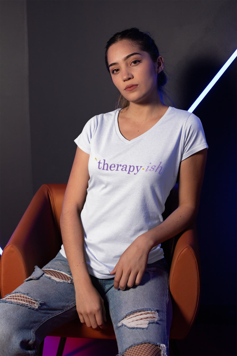 "Therapy-ish" V-Neck T-Shirt