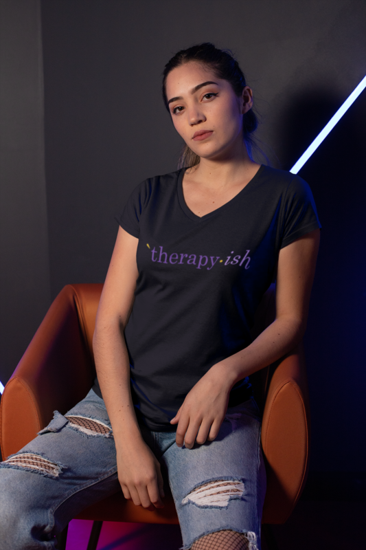 "Therapy-ish" V-Neck T-Shirt
