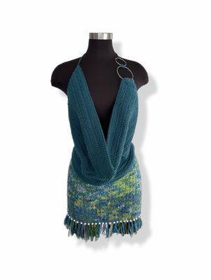 “Aria” Two Piece Halter x Mini Skirt Set