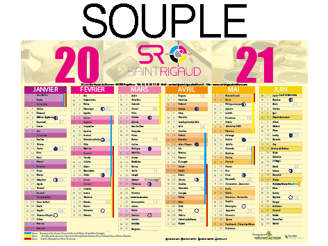 Calendrier souple du format A4 au A2