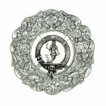 Clan Crest Plaid Brooch