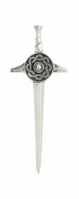 Celtic Sword Kilt Pin, Finish: Chrome