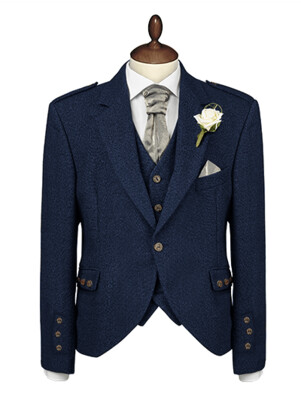 Navy Arrochar Tweed Jacket & Waistcoat