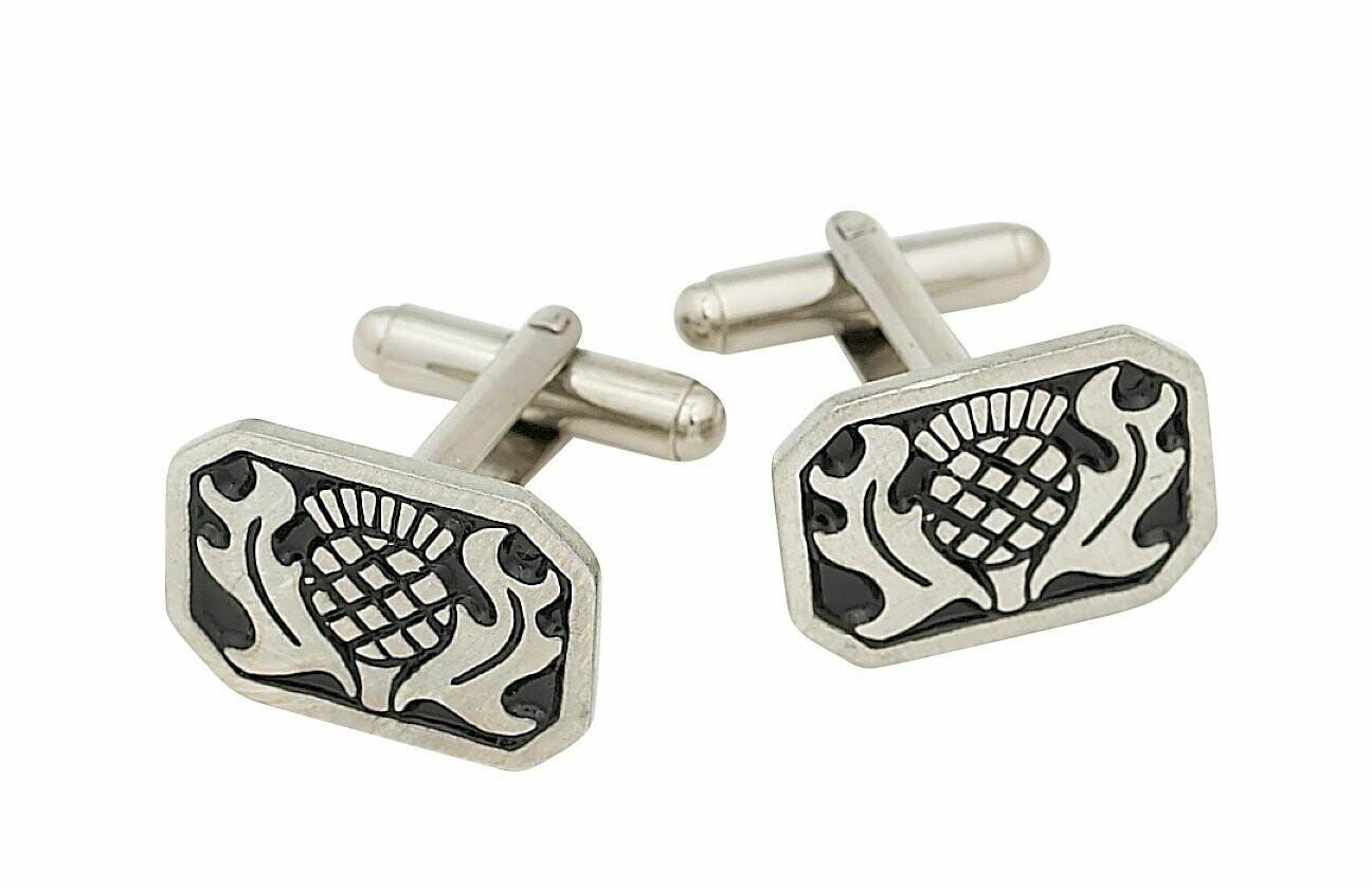 Rectangle Thistle Cufflinks