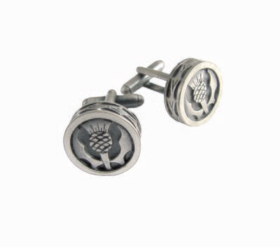 Round Thistle Polished Cufflinks