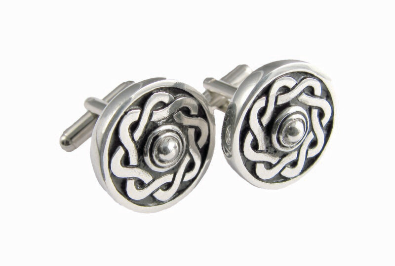 Round Celtic Polished Cufflinks