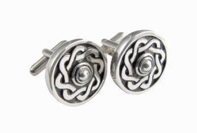 Round Celtic Polished Cufflinks