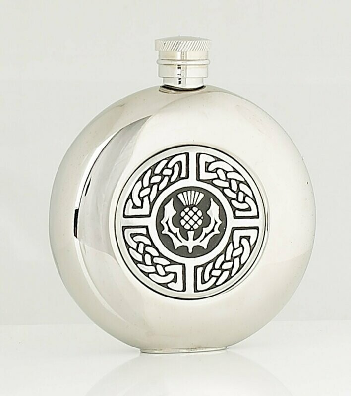 5oz Celtic & Thistle Stainless Steel Flask
