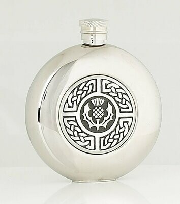 5oz Celtic & Thistle Stainless Steel Flask