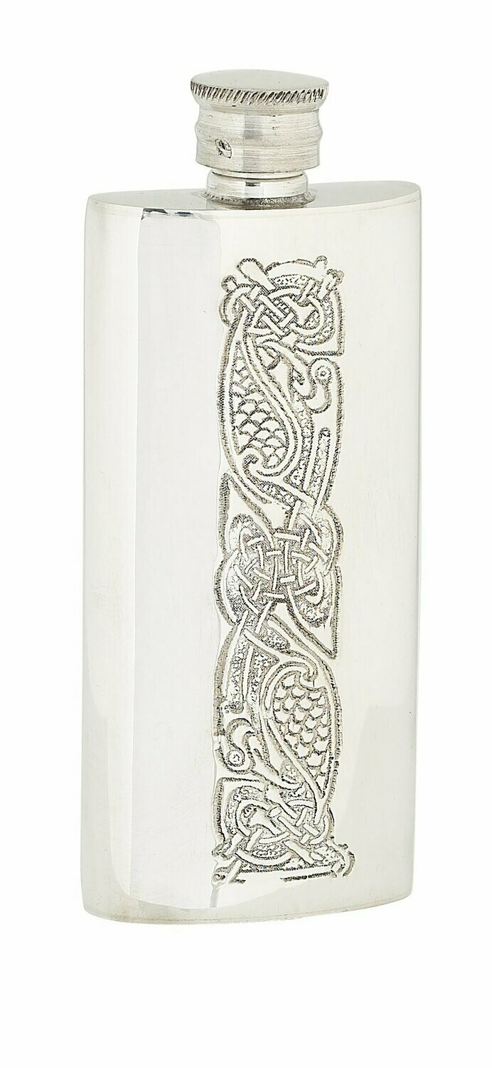 4oz Slim Celtic Stainless Steel Flask