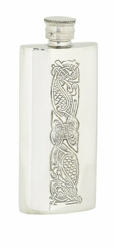 4oz Slim Celtic Stainless Steel Flask