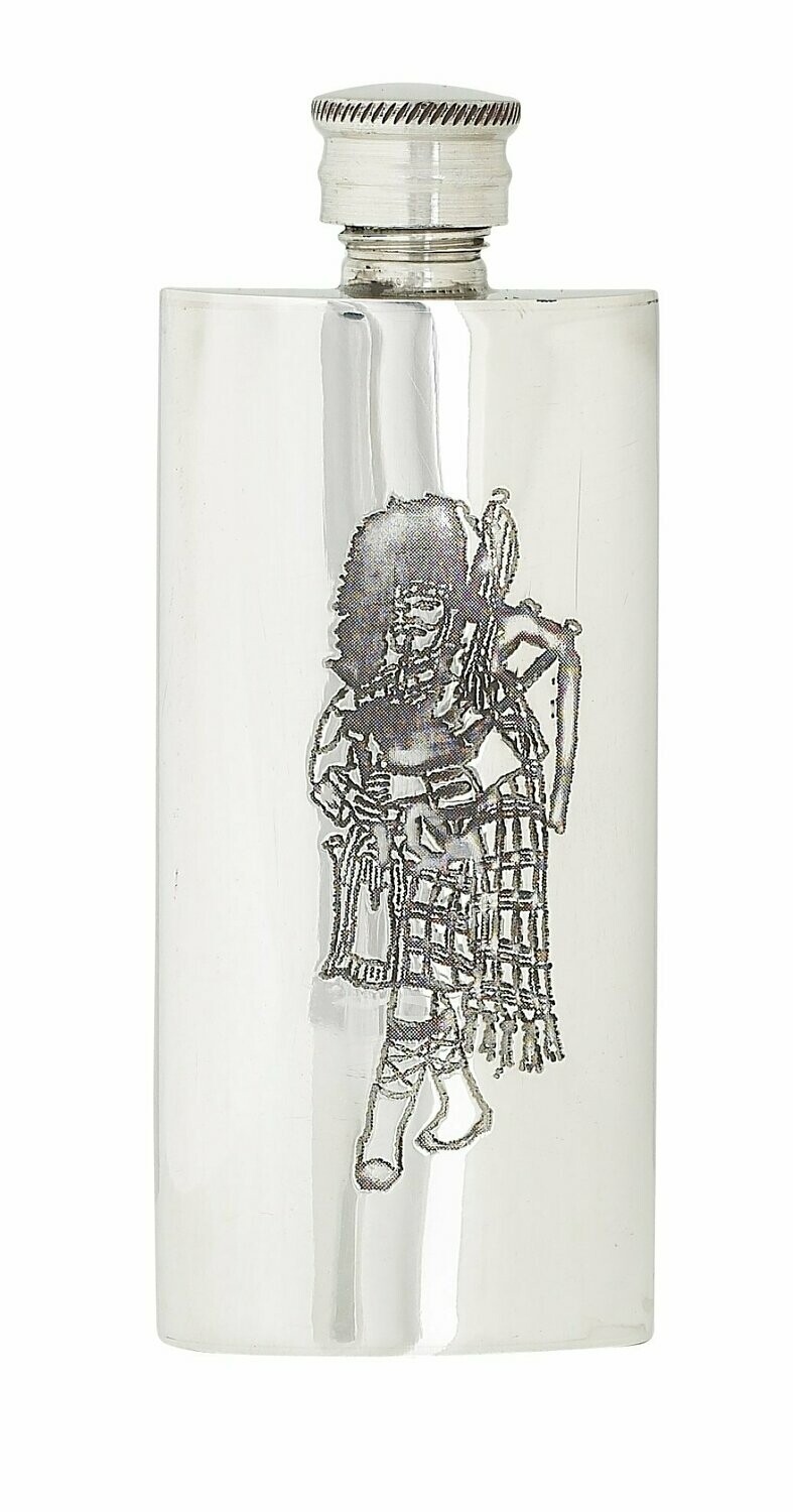 4oz Slim Piper Stainless Steel Flask