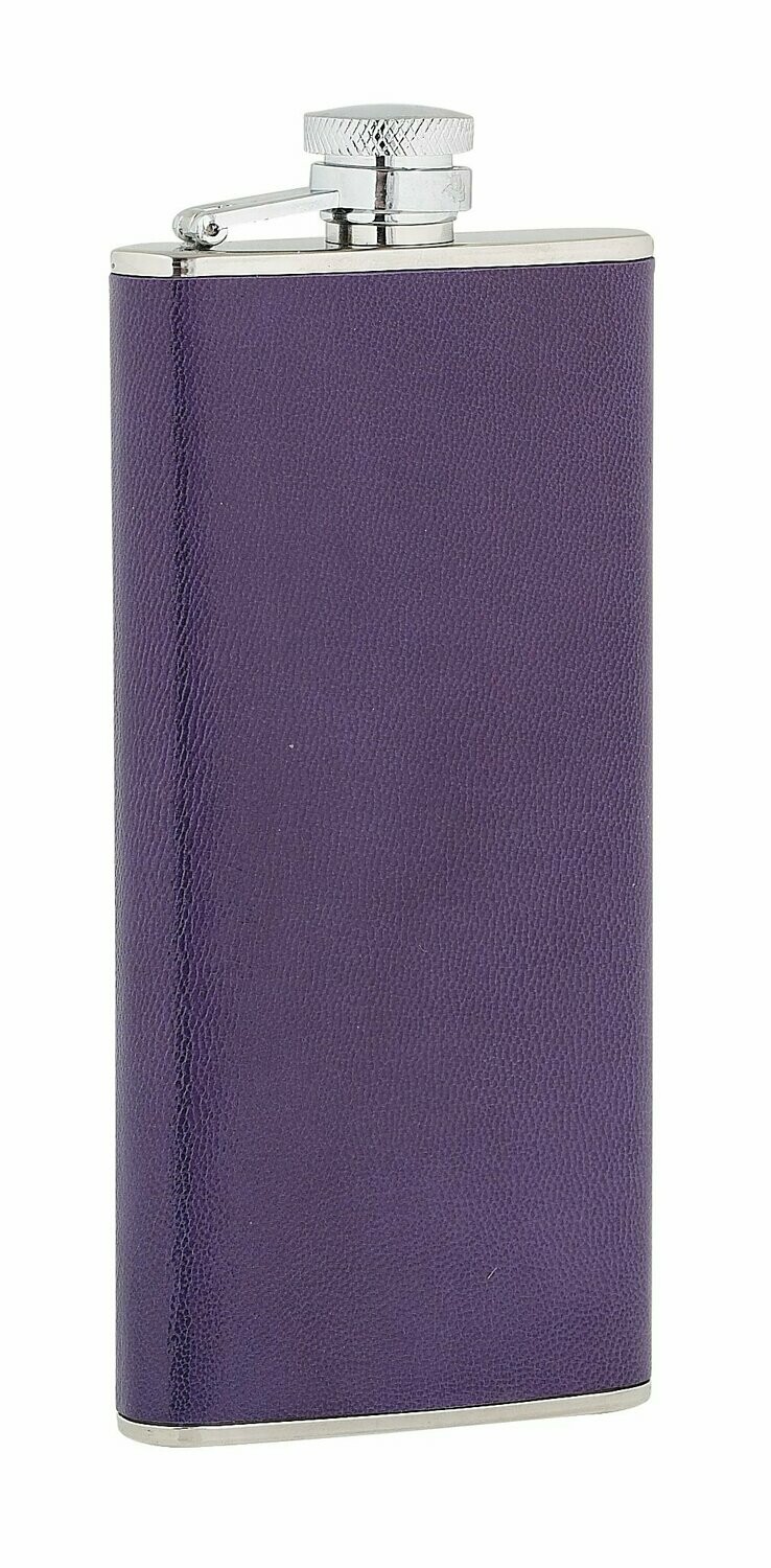 5oz Ladies Purple Leather Stainless Steel Flask