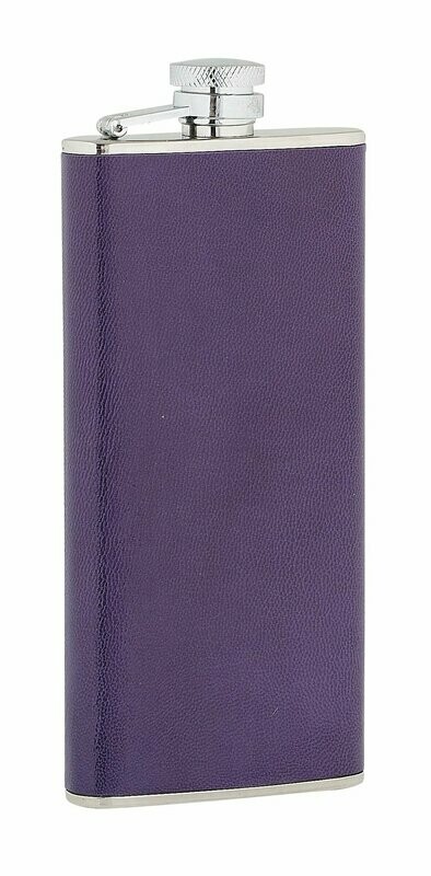 5oz Ladies Purple Leather Stainless Steel Flask