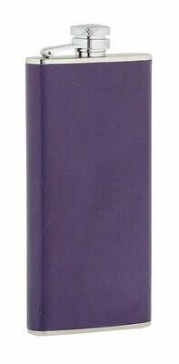 5oz Ladies Purple Leather Stainless Steel Flask
