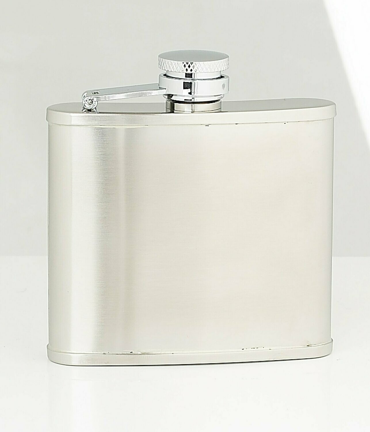 Plain Satin Stainless Steel Flask, Size: 4oz Small