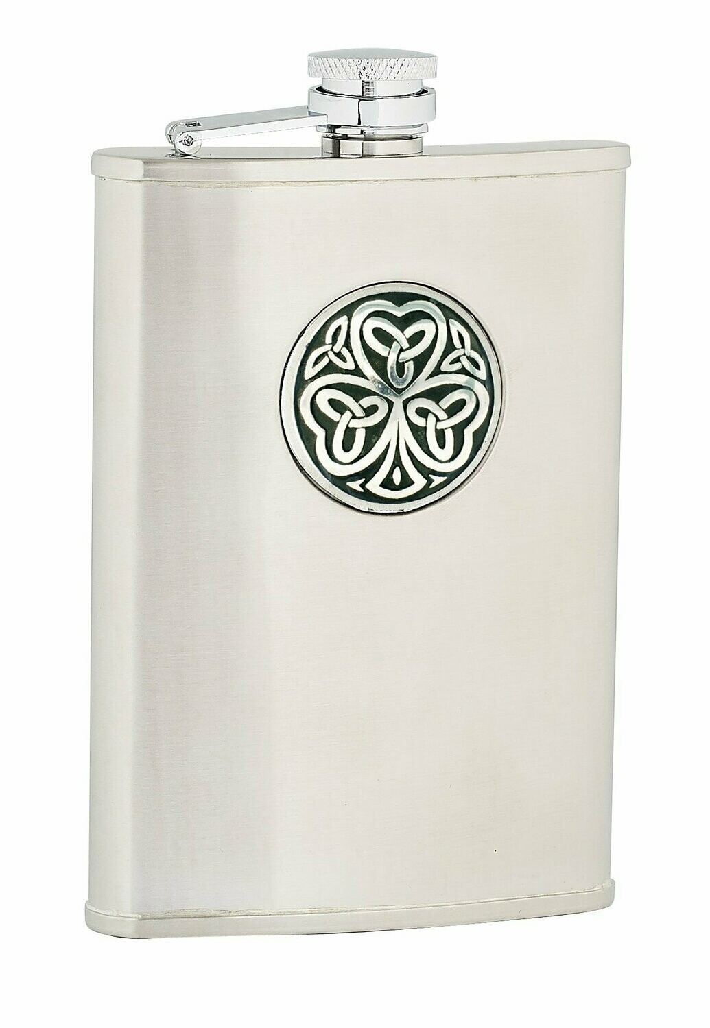 Shamrock Stainless Steel Flask, Size: 8oz Large